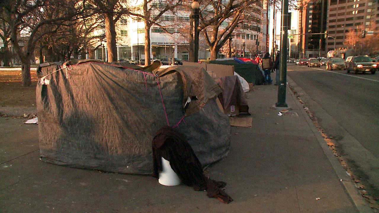 Outdoor camping in downtown Denver