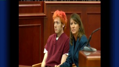 James Holmes during his first court appearance. July 23, 2012