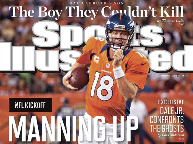 Peyton Manning will grace the cover of Sports Illustrated for the week of Sept. 10, 2012.