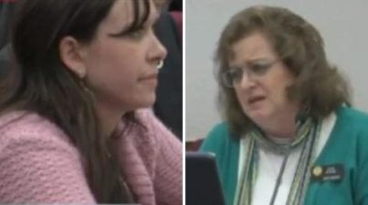 Amanda Collins, left, insists she could have prevented her rape if she was able to carry a gun on a Nevada college campus. Sen. Evie Hudak, right, isn't so sure. (Photo: YouTube)