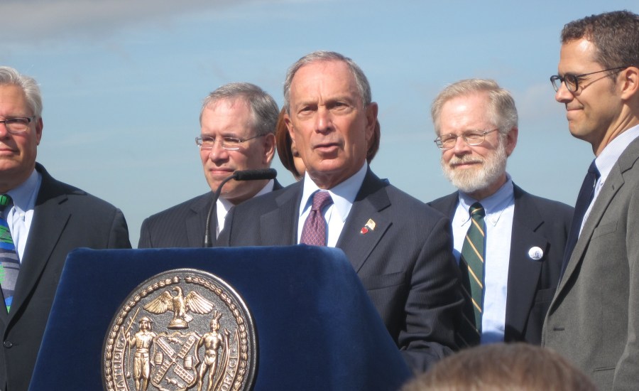 New York Mayor Michael Bloomberg speaks at a groundbreaking ceremony in 2012. (Credit: CNN)