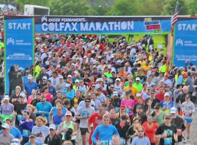 The Colfax Marathon spans a large part of the city, including much of Colfax Avenue, a stretch of Speer Boulevard plus numerous public areas including the Capitol and City and Confluence parks. People in all of those areas will presumably be subject to additional police scrutiny. (Credit: Colfax Marathon Facebook page)