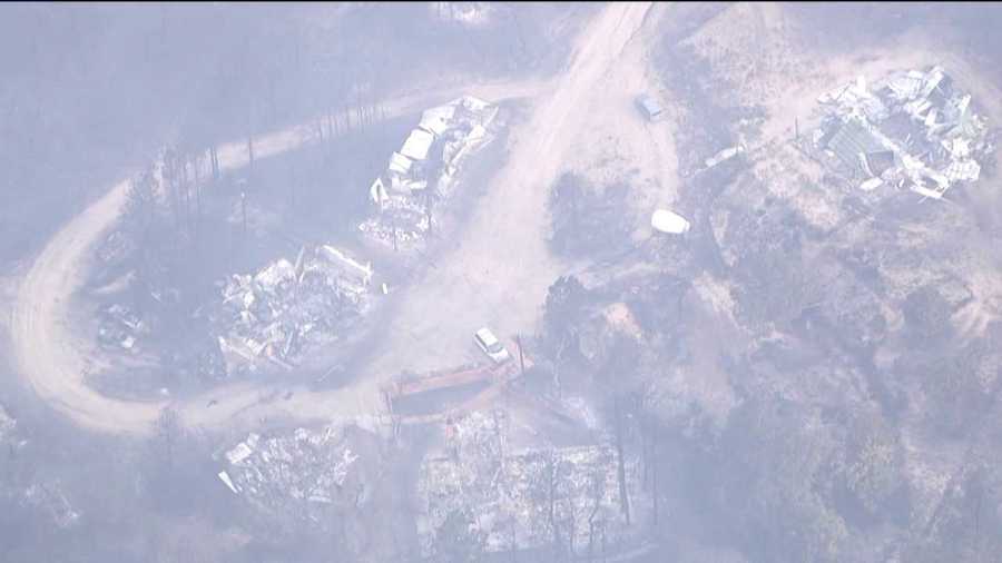 A few of the 360 homes destroyed by the Black Forest Fire, as seen on June 13, 2013.