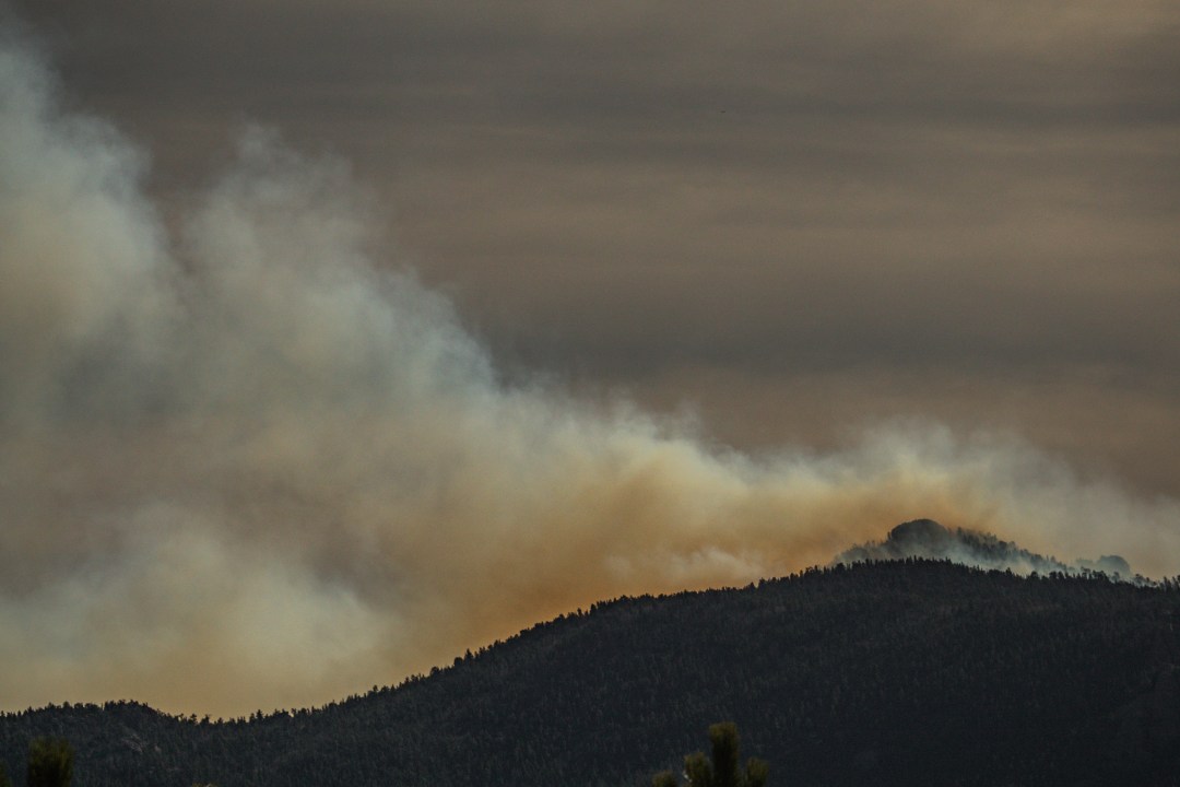 Photo of the Kruger Rock Fire burning near Estes Park taken Tuesday morning, Nov. 16, 2021.