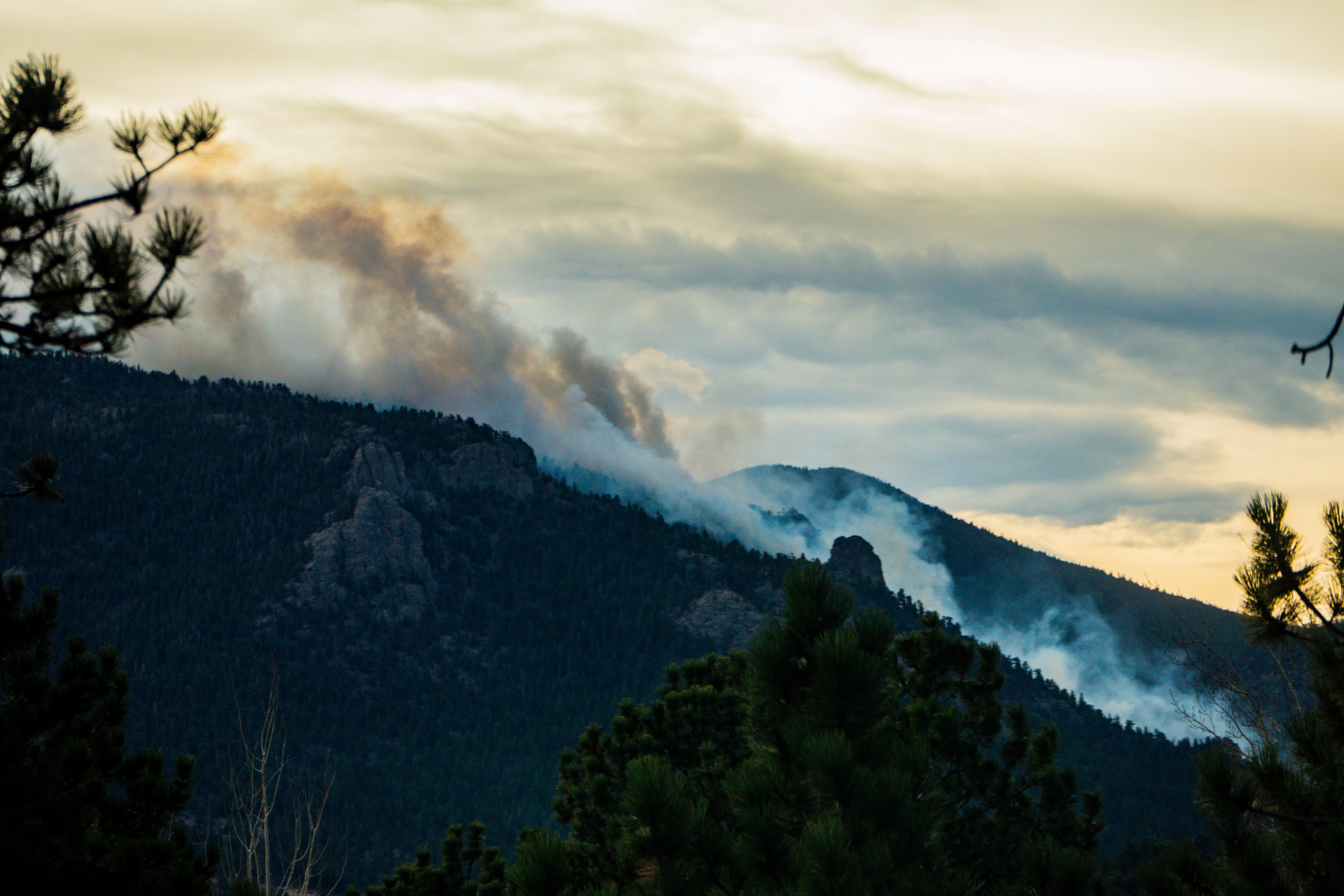 Photo of the Kruger Rock Fire burning near Estes Park taken Tuesday morning, Nov. 16, 2021.