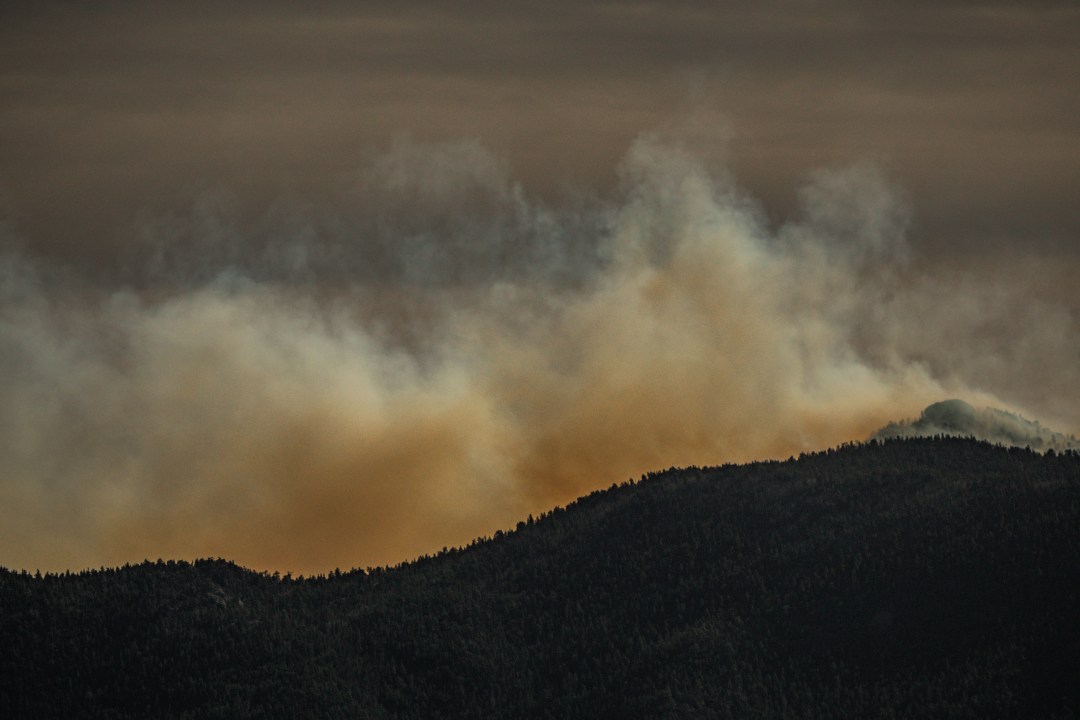 Photo of the Kruger Rock Fire burning near Estes Park taken Tuesday morning, Nov. 16, 2021.