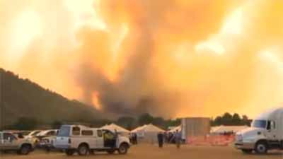 Emergency crews stage to battling the Beaver Creek Fire in Idaho on Aug. 18, 2013. (Photo: CNN)