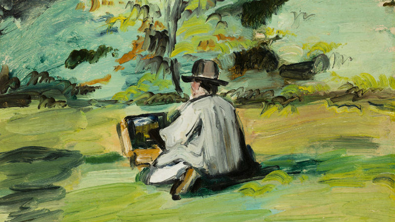 Paul Cézanne, A Painter at Work, about 1874-75. Oil paint on panel; 9-1/2 x 13-1/2 in. Bequest of Frederic C. Hamilton.