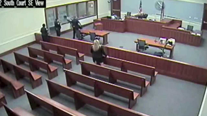 Caught on video: Denver sheriff's deputy suddenly slams shackled inmate into courtroom wall