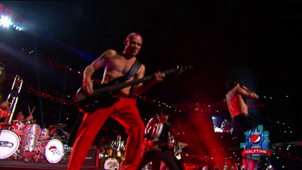 Red Hot Chili Peppers during Super Bowl halftime performance. Courtsey: FOX