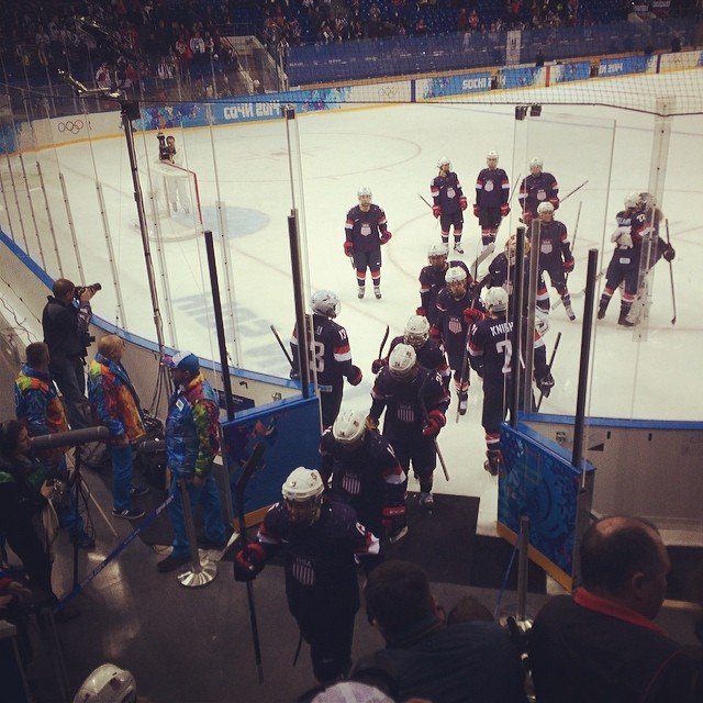 The U.S. Women's hockey team beat Sweden 6-1 in a lopsided Winter Olympics semifinal Monday, February 17, 2014, in Russia's Shayba Arena, earning a place in Thursday's gold medal game.