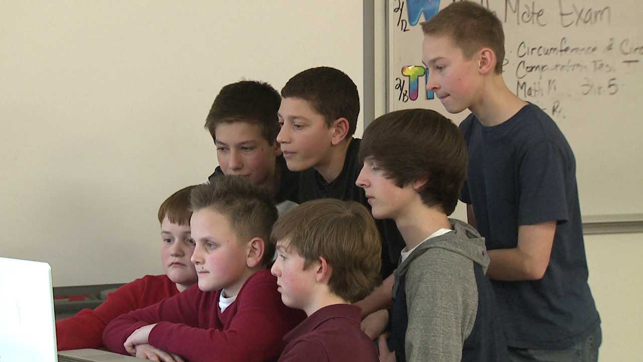 Students at Ranch View Middle School in Highlands Ranch make presentation about their app which has gained national recognition