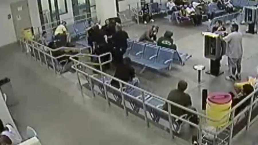 Surveillance video of Denver deputies struggling with Marvin Booker in July 2010