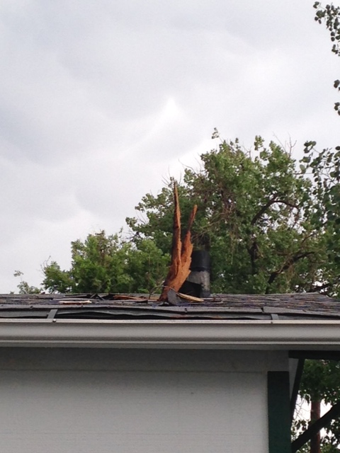 Lighting struck at tree in a residential area of Englewood June 8, 2014, damaging surrounding homes. (Photo: Janice Beemer)