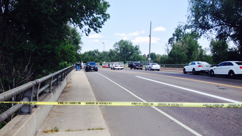 Denver Police investigated an officer-involved shooting at S. Platte River Drive and Florida Avenue on July 2, 2014. (Photo: KDVR/Justin Joseph)