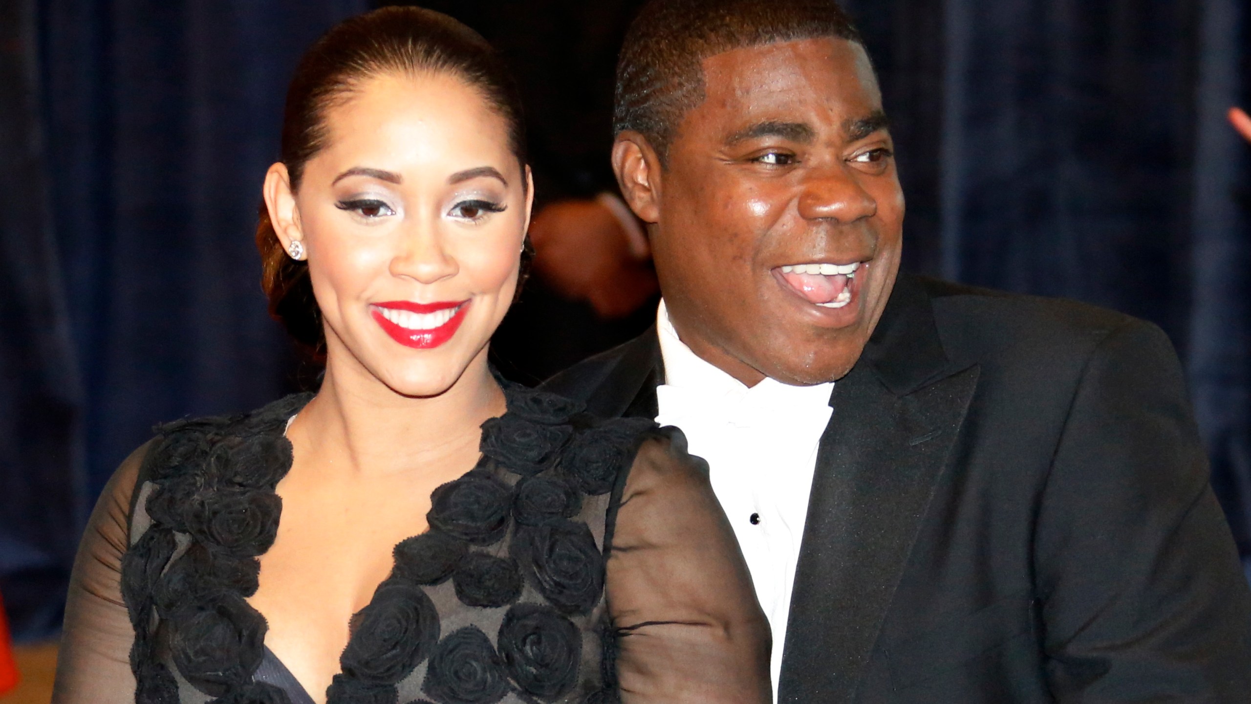 Actor Tracy Morgan and Meghan Wollover on the red carpet at the 2013 White House Correspondents Dinner.