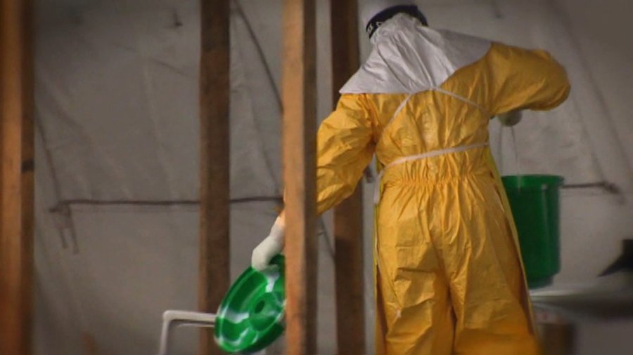 Ebola worker in West Africa