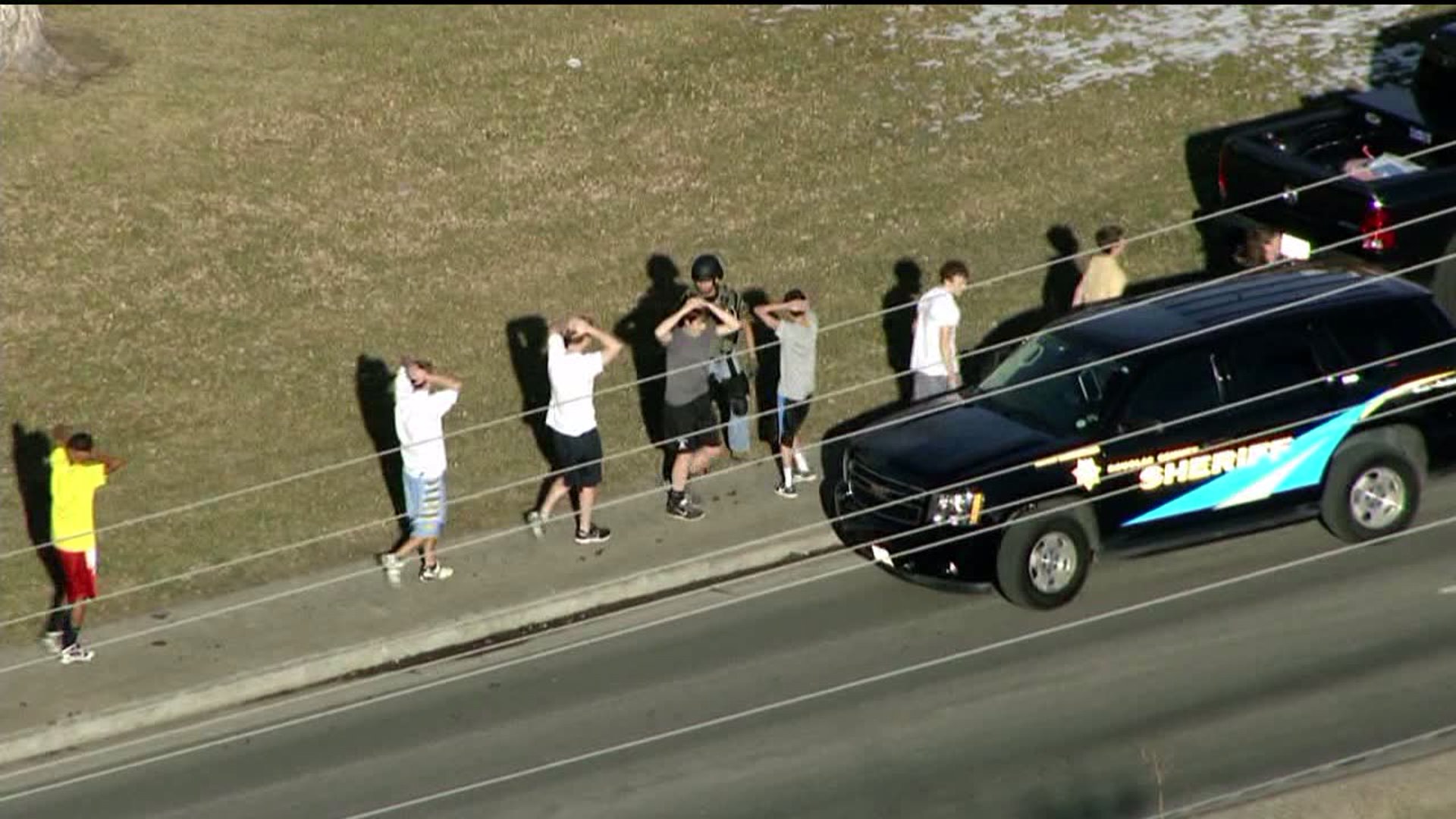 Students evacuated from Arapahoe High School in Littleton, Colo