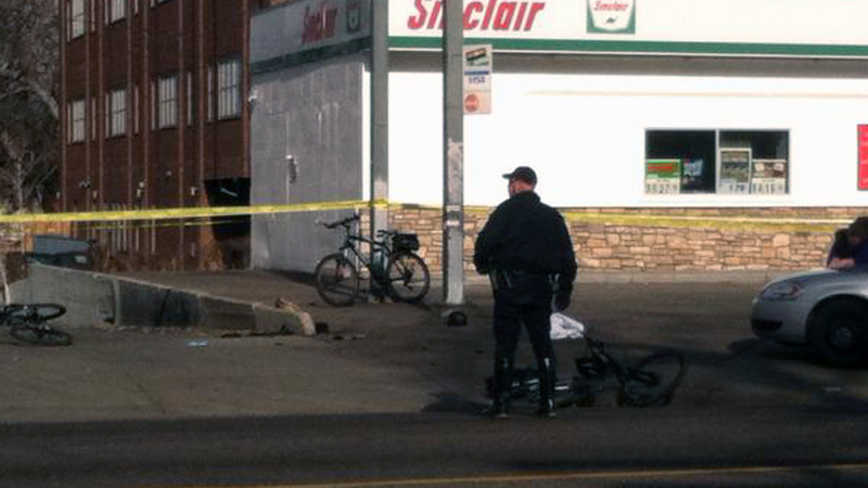 Four Denver Police officers were hit by a vehicle while escorting student protesters.