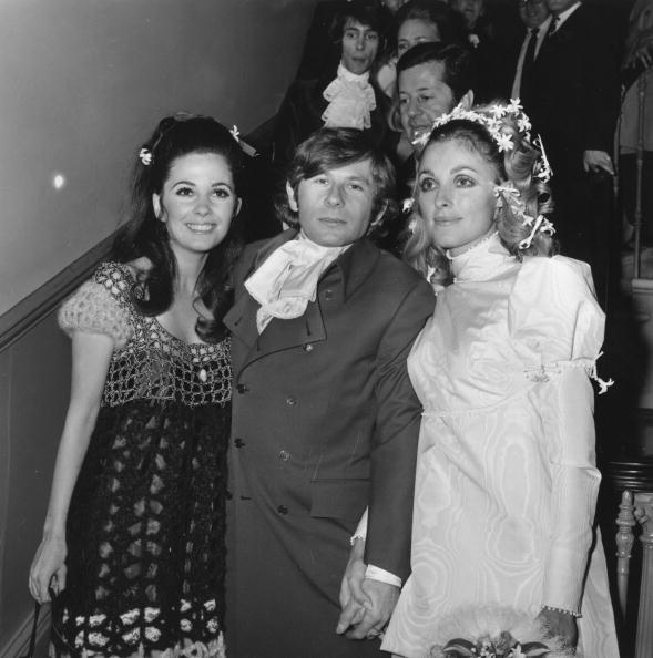 20th January 1968: The wedding of Polish film director Roman Polanski and actress Sharon Tate (1943 - 1969) (right) at Chelsea Registry Office, London. She was subsequently murdered by members of Charles Manson's pseudo-religious sect The Family. (Photo by Reg Burkett/Express/Getty Images)