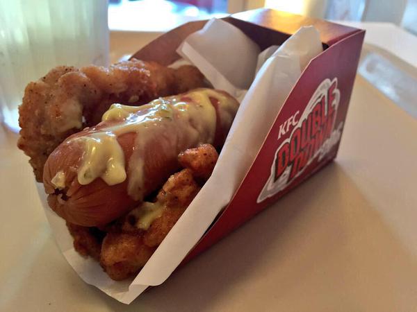 KFC Phillipines tweeted this picture of the new Double Down Dog