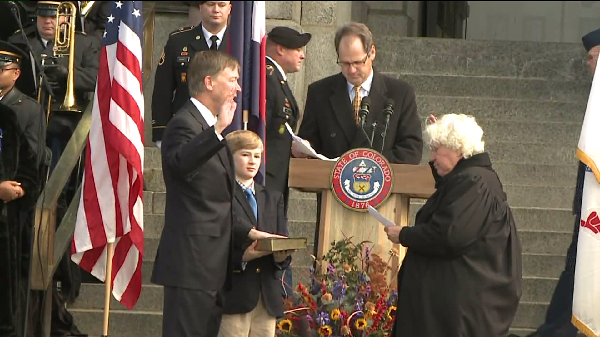 Gov. John Hickenlooper is sworn in for a second term.