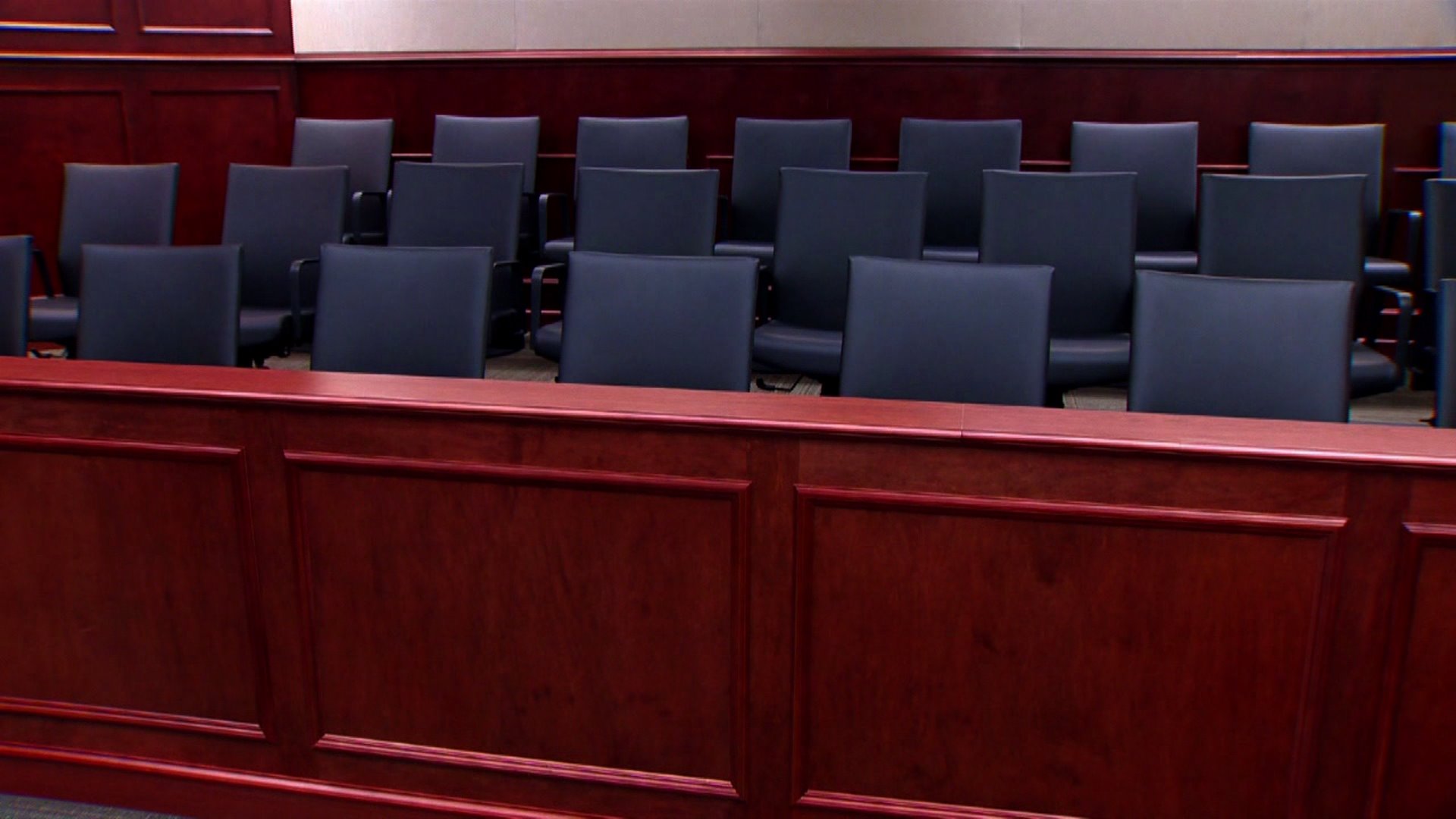 Jury box in the Arapahoe County courthouse