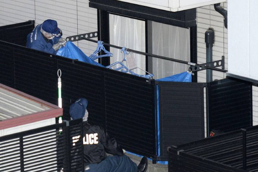 Japanese Police investigate the 19-year-old's apartment Tuesday after Mori's body was found there. (Photo: KYODO)