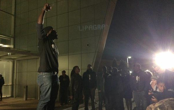 Protesters at District 2 police station in Denver