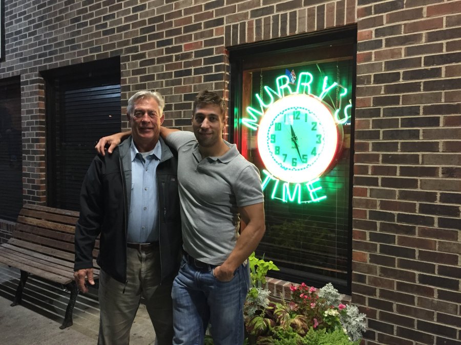 Ryan Ferguson and his father celebrate the one-year anniversary of Ryan's release on November 12, 2014.