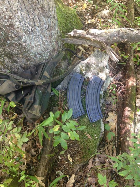 Police in Pennsylvania released these photos of weapons found in the woods.