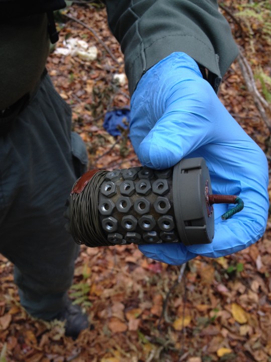 Police searching Pennsylvania woods for alleged cop killer Eric Frein found two functional pipe bombs. The bombs were believed to be made by Frein, police said.