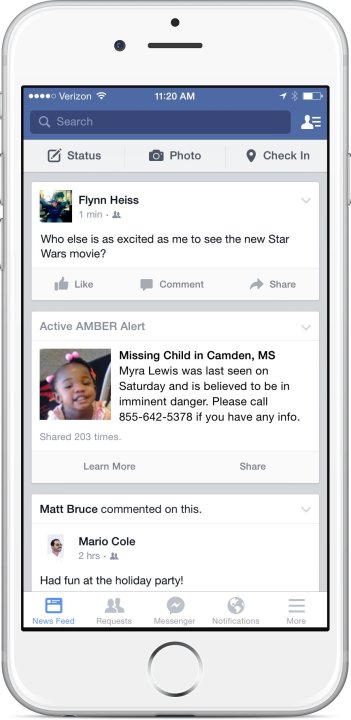 Facebook announced Tuesday, Jan. 13, 2015, that it will begin sending Amber Alerts in an effort to help find missing children. The social media site will work with the National Center for Missing and Exploted Children to issue the alerts to users within the search area.