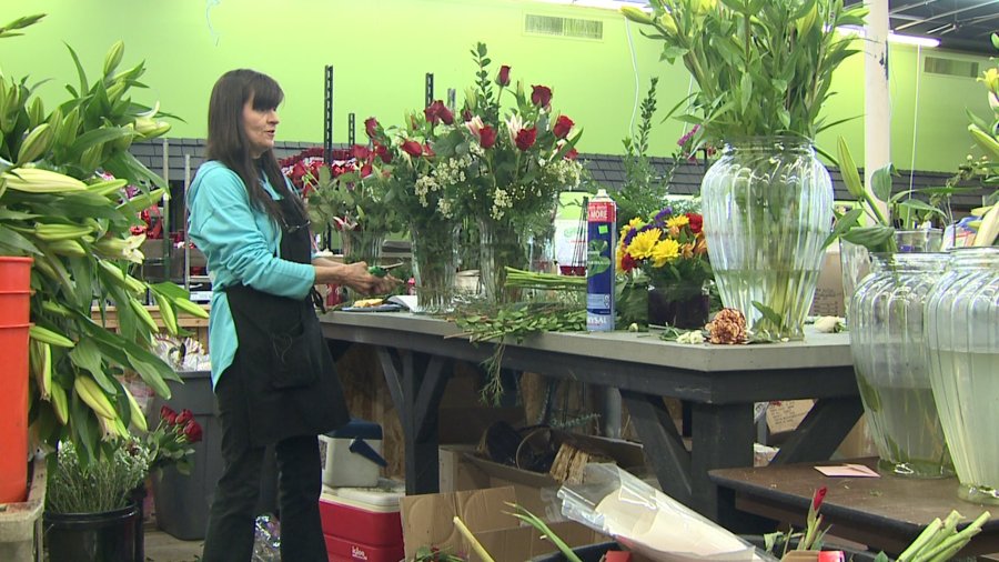 Booming business at flower shops