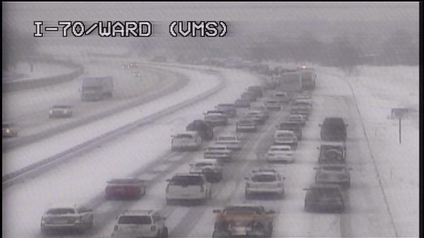 Slow going on I-70 in west metro Denver. Photo: Colorado Department of Transportation