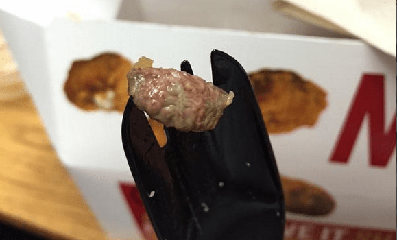 A Stockton teen finds what he believes is a chicken's brain, and KFC says it is not a brain but a 'kidney or a gizzard'. Courtesy: Manuel Cobarubias