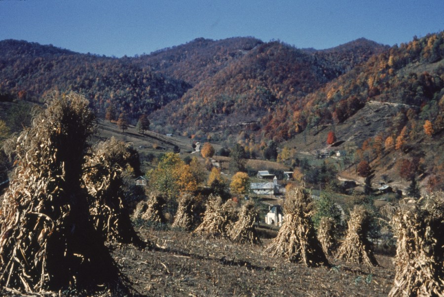 A view of corn shucks in the Great Smoky Mountains National Park, an 800-square mile range in the Appalachian Mountains which form the border between North Carolina and Tennessee, circa 1980. (Photo by Hulton Archive/Getty Images)