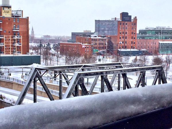 Snow in downtown Denver