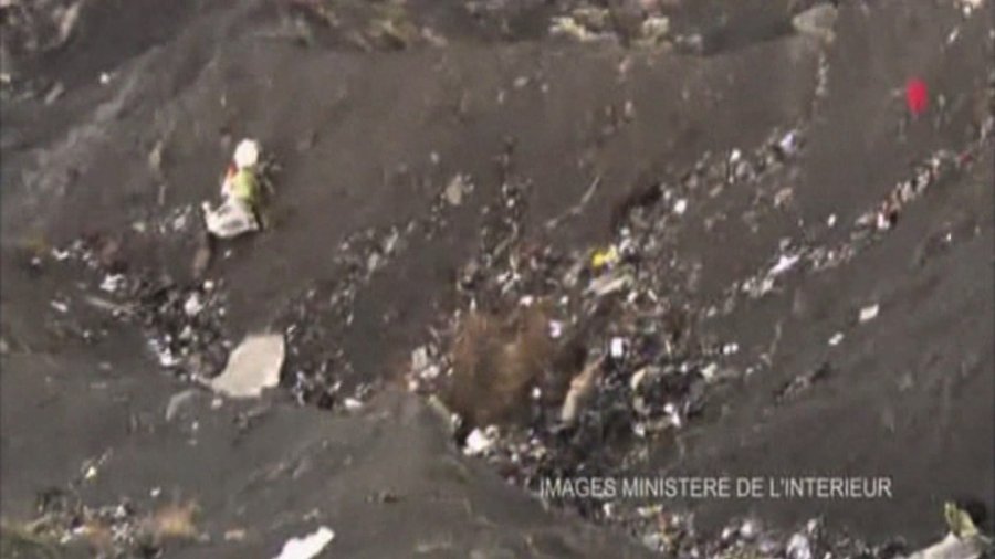 Germanwings airplane crash site in French Alps