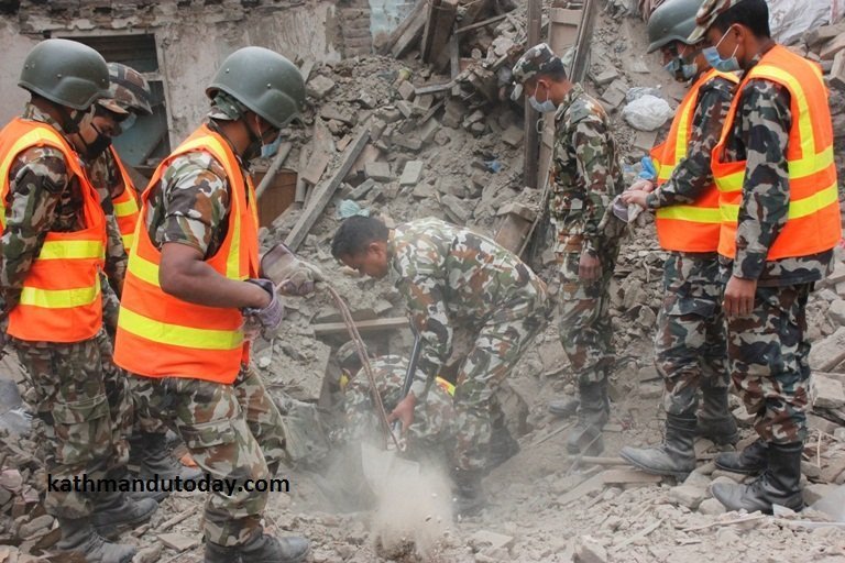 A 4-month-old baby was rescued from a destroyed building in the town of Bhaktapur at least 22 hours after the quake struck, the newspaper Kathmandu Today reported. (Photo: CNN)