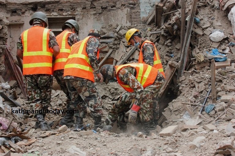 A 4-month-old baby was rescued from a destroyed building in the town of Bhaktapur at least 22 hours after the quake struck, the newspaper Kathmandu Today reported. (Photo: CNN)