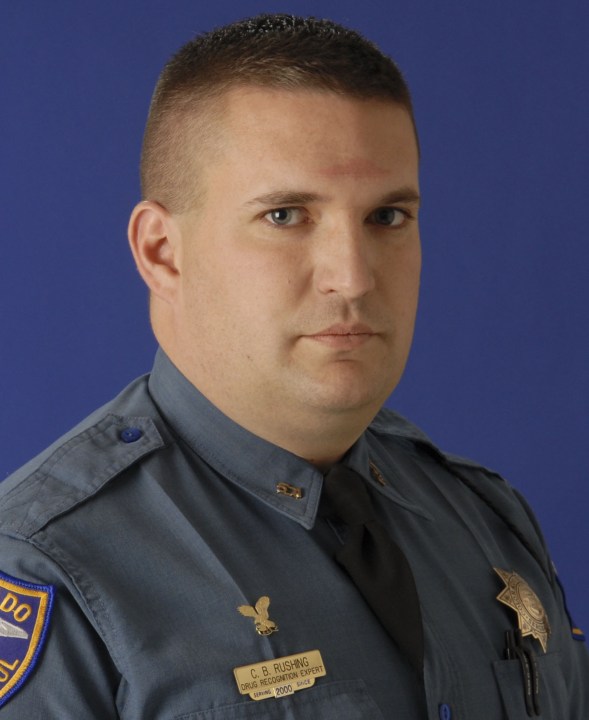 Trooper Rushing was injured in a car chase on May 23, 2015, during a crash investigation. He remains in the hospital. (Photo: Colorado State Patrol)