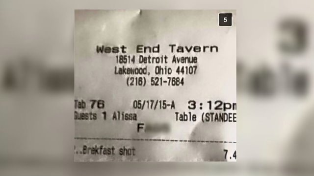 Receipt with slur blurred out