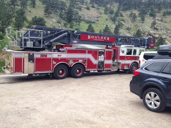 Rescue teams gearing up to recover the body of a man in Boulder Creek. (Photo: Tak Landrock)