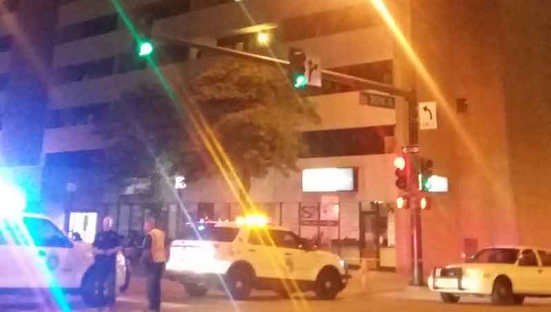 Police activity at 19th and Arapahoe in downtown Denver