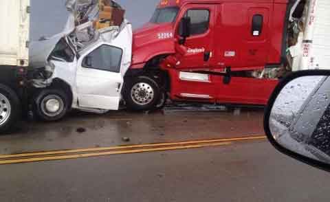 Several vehicles crashed on Highway 287 south of Lamar, Colorado. Photo: KRDO