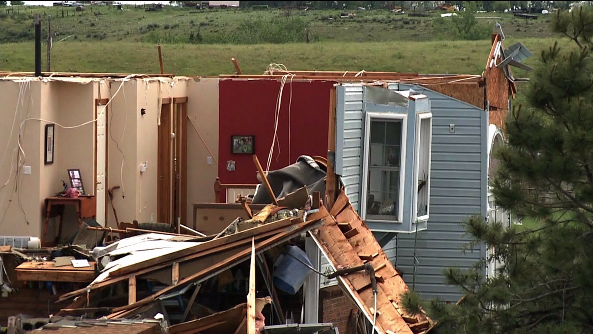 Destruction after tornado in Berthoud