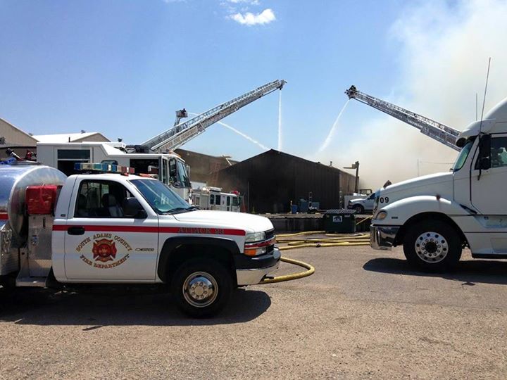 Fire crews work to put out warehouse fire in Commerce City on July 4. (Photo: 5280 Fire)