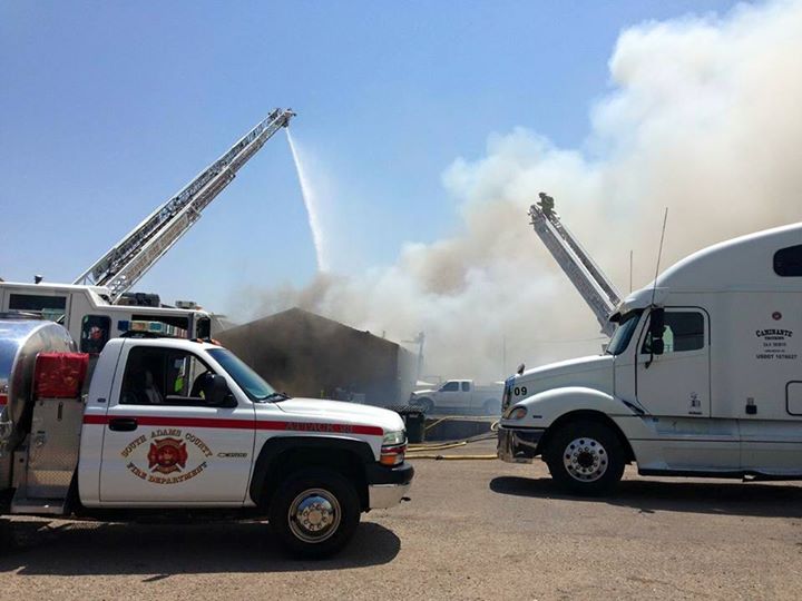 Fire crews work to put out warehouse fire in Commerce City on July 4. (Photo: 5280 Fire)