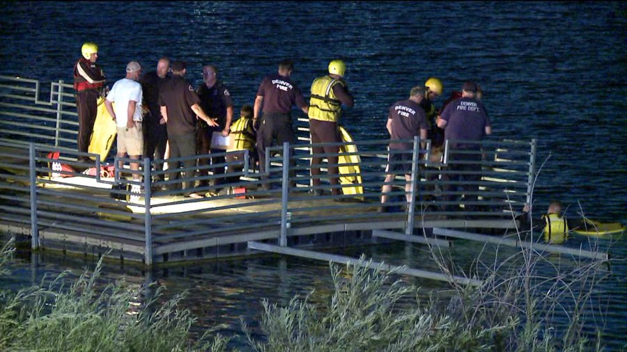 Rescuers at Centennial Park in Englewood